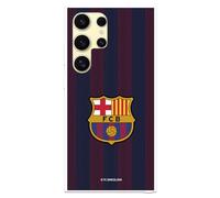 Case for Samsung Galaxy S24 Ultra FC Barcelona Stripes Blaugrana Transparent to Protect Your Mobile Phone, Flexible Silicone Layer with Official FC Barcelona Licence
