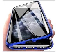 Case for Samsung Galaxy S26/S26 Ultra 360 Degree Double-Sided Protection Magnetic Adsorption Metal Bumper Front Tempered Glass Privacy Case,Blue,for Samsung S26 Ultra
