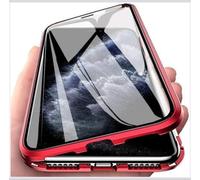 Case for Samsung Galaxy S26/S26 Ultra 360 Degree Double-Sided Protection Magnetic Adsorption Metal Bumper Front Tempered Glass Privacy Case,Red,for Samsung S26 Ultra
