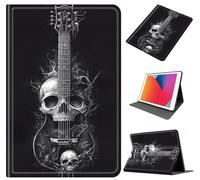Case for Samsung Galaxy Tab A 10.1 2019 (SM-T510/T515/T517), Slim PU Leather Stand Cover with Auto Sleep/Wake and Shockproof Soft TPU Inner Case for Galaxy Tab T510 Tablet, Skull Guitar