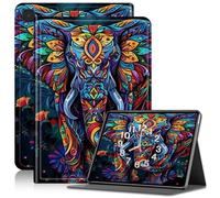 Case for Samsung Galaxy Tab A 10.1 inch Tablet SM-T510/T515/T517, Adjustable Stand Galaxy Tab A 10.1 Case 2019, PU Leather Cover with Auto Sleep/Wake for Galaxy Tab A SM-T510, Colorful Elephant
