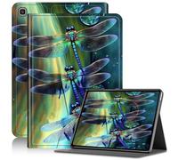 Case for Samsung Galaxy Tab A 10.1 inch Tablet SM-T510/T515/T517, Adjustable Stand Galaxy Tab A 10.1 Case 2019, PU Leather Cover with Auto Sleep/Wake for Galaxy Tab A SM-T510 Case,Green Dragonfly