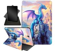 Case for Samsung Galaxy Tab A 8.0 2017 T380 T385,360 Degree Rotating Stand Smart Protective Cover Case for Galaxy Tab A 8.0 2017,Castle and Purple Dragon