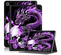 Case for Samsung Galaxy Tab A 8.0 2019 SM-T290/ T295/ T297, Adjustable Stand Galaxy Tab A 8.0 Case 2019, PU Leather Cover with Auto Sleep/Wake for Galaxy A 8.0 2019 Case, Purple Dragon Skull