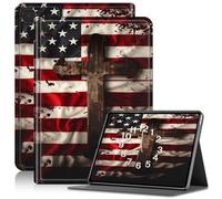 Case for Samsung Galaxy Tab A 8.0 2019 SM-T290/ T295/ T297, Adjustable Stand Galaxy Tab A 8.0 Case 2019, PU Leather Cover with Auto Sleep/Wake for Galaxy A 8.0 2019 Case, American Flag Christian