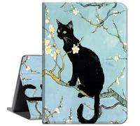 Case for Samsung Galaxy Tab A 8.0 2019 SM-T290/ T295/ T297,Slim Lightweight Smart Shell Stand Cover with Auto Wake/Sleep Case for Galaxy Tab A 8.0 inch Tablet,Black Cat and Flowers
