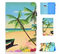 Case for Samsung Galaxy Tab A 8.0 Case 2019 SM-P200 SM-P205 With Cute Patterns Slim Lightweight Case Protective PU Leather with Card Slots For SM-P200,SM-P205-Beach