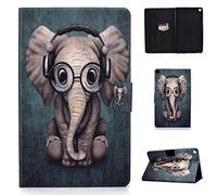 Case for Samsung Galaxy Tab A 8.0 Case 2019 SM-P200 SM-P205 With Cute Patterns Slim Lightweight Case Protective PU Leather with Card Slots For SM-P200,SM-P205-elephant