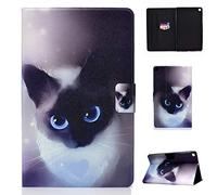 Case for Samsung Galaxy Tab A 8.0 Case 2019 SM-P200 SM-P205 With Cute Patterns Slim Lightweight Case Protective PU Leather with Card Slots For SM-P200,SM-P205-Blue eyed cat