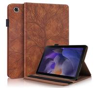 Case for Samsung Galaxy Tab A11 2025/ Galaxy Tab A9 8.7-inch Cover |3D Embossed Leaf Vein| with Pencil Holder Shockproof Sturdy Stand Card Slots Cover - Brown