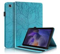 Case for Samsung Galaxy Tab A11 2025/ Galaxy Tab A9 8.7-inch Cover |3D Embossed Leaf Vein| with Pencil Holder Shockproof Sturdy Stand Card Slots Cover - Teal