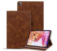 Case for Samsung Galaxy Tab A11 2025/ Galaxy Tab A9 8.7-inch Shockproof Flowers Mandala Embossed Stand Cover, Auto Wake/Sleep - Brown