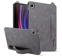 Case for Samsung Galaxy Tab A11 2025/ Galaxy Tab A9 8.7-inch Soft Wrist Strap Design Shockproof Official PU Leather Slim Fit Cover - Grey