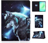 Case for Samsung Galaxy Tab A11+/A11 Plus 2025 11 Inch SM-X230 SM-X235 SM-X236B/A9 Plus 2023 PU Leather Folio Flip Cover with Multi Angle Stand Function Card Slots Tablet Case Wolf