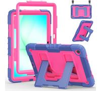 Case for Samsung Galaxy Tab A11+ /A9+ Plus 11'' 2025/2023, Dinines Rugged Heavy Duty Shockproof Protective Samsung A11+/A9+ Plus Tablet Case with Kickstand, Shoulder Strap Pencil Holder, Navy Pink