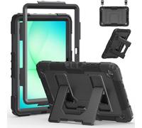 Case for Samsung Galaxy Tab A11+ /A9+ Plus 11'' 2025/2023, Dinines Rugged Heavy Duty Shockproof Protective Samsung A11+/A9+ Plus Tablet Case with Kickstand, Shoulder Strap Pencil Holder, Black