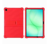 Case for Samsung Galaxy Tab A11+ Plus 11-inch 2025 (SM-X230/SM-X235/SM-X236) Tablet with PC Kickstand, Soft Silicone, Washable, Thickened Corner Shockproof Case, Red