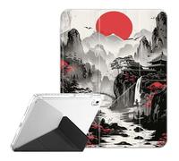 Case for Samsung Galaxy Tab A11 Plus 2025 / A9 Plus 2023 11" Tablet ，Clear Back Y-Fold Standing Cover Auto Sleep/Wake for Samsung Galaxy Tab A11+ / A9+ 11 Inch ，Red Moon Japanese Landscape