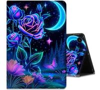 Case for Samsung Galaxy Tab A11 Plus 2026 & Galaxy Tab A9+ 11", Multi-Angle Viewing and Automatic Wake Up/Sleep Smart Case, Blue Roses Moon Stars