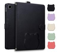Case for Samsung Galaxy Tab A11 Plus A11+ 2025/ Galaxy Tab A9 Plus A9+ 11-inch 2023 3D Cute Cats Shaped with Metal Crossbody Strap Shockproof Non-slip Wallet Cover, Auto Wake/Sleep,Black