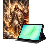 Case for Samsung Galaxy Tab A11+ Plus/A9+ 11-Inch 2025/2023, Slim PU Leather Folio Cover with Auto Wake/Sleep, Shockproof TPU Back, Multi-Angle Stand Cover for Work, Holy Knight Golden Light