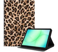 Case for Samsung Galaxy Tab A11+ Plus/A9+ 11-Inch 2025/2023, Slim PU Leather Folio Cover with Auto Wake/Sleep, Shockproof TPU Back, Multi-Angle Stand Cover for Work, Classic Leopard Fur Print