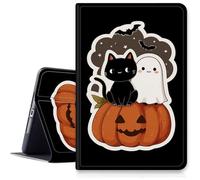 Case for Samsung Galaxy Tab A11 Plus/ A9 Plus 11 Inch 2025/2023 Release,Hybrid Slim Multi-Angles Stand Cover for Samsung Galaxy A11+/A9+ Tablet,Auto Wake/Sleep-Halloween Cat Ghost Pumpkin Art