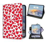Case for Samsung Galaxy Tab A11+ Plus /A9+ Plus 11 inch 2026/2024 Slim Lightweight PU Leather 360 Degree Rotating Multi-Viewing Folio Stand Smart Shell Cover with Auto Wake/Sleep, Love Heart