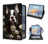 Case for Samsung Galaxy Tab A11+ Plus /A9+ Plus 11 inch 2026/2024 Slim Lightweight PU Leather 360 Degree Rotating Multi-Viewing Folio Stand Smart Shell Cover with Auto Wake/Sleep, Boston Terrier Dog