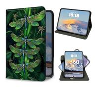 Case for Samsung Galaxy Tab A11+ Plus /A9+ Plus 11 inch 2026/2024 Slim Lightweight PU Leather 360 Degree Rotating Multi-Viewing Folio Stand Smart Shell Cover with Auto Wake/Sleep, Green Dragonfly