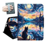 Case for Samsung Galaxy Tab A11+ Plus/A9+ Plus 11 Inch 2026/2024,with Hand Straps and Auto Wake/Sleep PU Leather Slim Multiple Angles Stand Smart Cover,Starry Cat