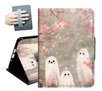 Case for Samsung Galaxy Tab A11+ Plus/A9+ Plus 11 Inch 2026/2024,with Hand Straps and Auto Wake/Sleep PU Leather Slim Multiple Angles Stand Smart Cover,Pink Cherry Blossoms