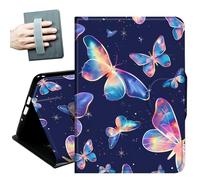 Case for Samsung Galaxy Tab A11+ Plus/A9+ Plus 11 Inch 2026/2024,with Hand Straps and Auto Wake/Sleep PU Leather Slim Multiple Angles Stand Smart Cover,Glitter Butterfly