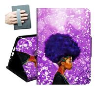 Case for Samsung Galaxy Tab A11+ Plus/A9+ Plus 11 Inch 2026/2024,with Hand Straps and Auto Wake/Sleep PU Leather Slim Multiple Angles Stand Smart Cover,Purple African Womans