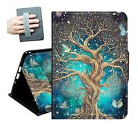 Case for Samsung Galaxy Tab A11+ Plus/A9+ Plus 11 Inch 2026/2024,with Hand Straps and Auto Wake/Sleep PU Leather Slim Multiple Angles Stand Smart Cover,Birds on it Cosmic Tree