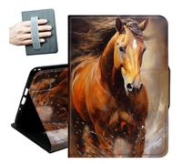 Case for Samsung Galaxy Tab A11+ Plus/A9+ Plus 11 Inch 2026/2024,with Hand Straps and Auto Wake/Sleep PU Leather Slim Multiple Angles Stand Smart Cover,Horses Make Life Better