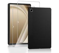 Case for Samsung Galaxy Tab A11 Plus/Galaxy Tab A9 Plus +2 Pieces Screen Protector,Shockproof Anti Scratch Ultra Slim Soft TPU Silicone Touch Lightweight Cover,Black