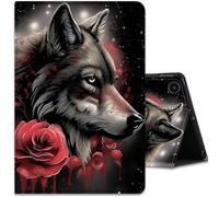 Case for Samsung Galaxy Tab A11 / Tab A9 8.7-Inch 2025/2023, Multi-Angle Viewing and Automatic Wake Up/Sleep Smart Case, Wolf and Rose