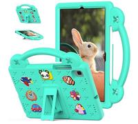Case for Samsung Galaxy Tab A7 10.4 inch 2022/2020, SM-T500/T503/T505/T507 Kids Friendly, Handle with Stand, Cute DIY Cartoon, EVA Foam Lightweight Shockproof Protective Tablet Cover, Green