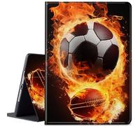 Case for Samsung Galaxy Tab A7 Lite 8.7 inch 2021, JANENFNA Ultra Thin Lightweight Multi-Angle Stand PU Leather Case for Galaxy Tab A7 Lite (SM-T220/T225/T227), Ball on Fire
