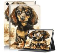 Case for Samsung Galaxy Tab A8 10.5, Adjustable Stand Galaxy Tab A8 Case, PU Leather Cover with Auto Sleep/Wake for Galaxy Tab A8 10.5 Inch 2022 SM-X200 X205 X207 Tablet Case, Brown Dachshund