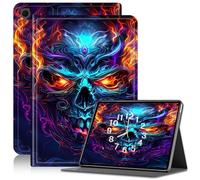 Case for Samsung Galaxy Tab A8 10.5, Adjustable Stand Galaxy Tab A8 Case, PU Leather Cover with Auto Sleep/Wake for Galaxy Tab A8 10.5 Inch 2022 SM-X200 X205 X207 Tablet Case, Evil Skull