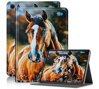 Case for Samsung Galaxy Tab A8 10.5, Adjustable Stand Galaxy Tab A8 Case, PU Leather Cover with Auto Sleep/Wake for Galaxy Tab A8 10.5 Inch 2022 SM-X200 X205 X207 Tablet Case, Brown Horse Head