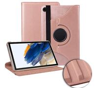 Case for Samsung Galaxy Tab A8 10.5 Inch 2021-360 Degree Rotating Slim PU Leather Folio Stand Case Cover Samsung Tab A8 (SM-X205N/ X200N)) (Rose Gold)
