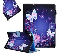 Case for Samsung Galaxy Tab A8 10.5 Inch 2021 (SM-X200,X205), LCHDA Painted PU Leather Case Lightweight Smart Cover Folio Flip Stand Magnetic Protective Case with Car Sleep/Wake,Colourful Butterfly