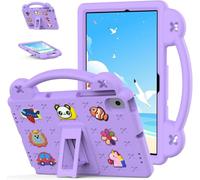 Case for Samsung Galaxy Tab A8 10.5 inch (2022 2021) X200/X205/X207 Kids Friendly, Handle with Stand, Cute DIY Cartoon, EVA Foam Lightweight Shockproof Protective Tablet Cover, Purple
