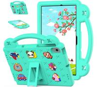 Case for Samsung Galaxy Tab A8 10.5 inch (2022 2021) X200/X205/X207 Kids Friendly, Handle with Stand, Cute DIY Cartoon, EVA Foam Lightweight Shockproof Protective Tablet Cover, Green