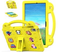 Case for Samsung Galaxy Tab A8 10.5 inch (2022 2021) X200/X205/X207 Kids Friendly, Handle with Stand, Cute DIY Cartoon, EVA Foam Lightweight Shockproof Protective Tablet Cover, Yellow