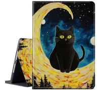 Case for Samsung Galaxy Tab A8 10.5 Inch 2022, JANENFNA Ultra Thin Lightweight Auto Sleep/Wake Smart Cover for Samsung Galaxy Tab A8 Tablet SM-X200/X205/X207, Moon Cat