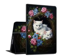 Case for Samsung Galaxy Tab A8 10.5 Inch 2022 PU Leather Slim Folio Lightweight Cover with Smart Auto Wake/Sleep Protective Case for Samsung A8 Tablet SM-X200 /SM-X205 /SM-X207, Cute White Cats